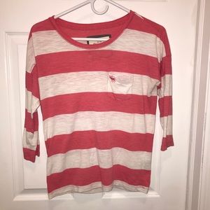 Abercrombie& Fitch striped quarter sleeved shirt